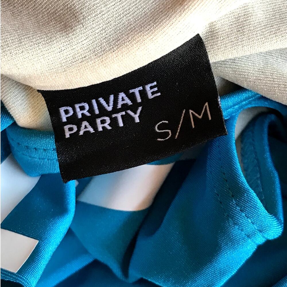 Private Party "Getting Drunk" Blue One Piece Swim Suit size S/M - Picture 5 of 9